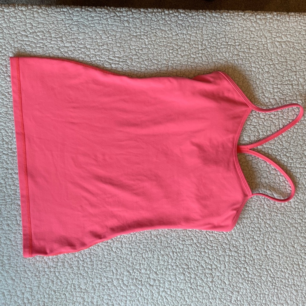 Lululemon Power Y Tank Luon in Electrical Coral.